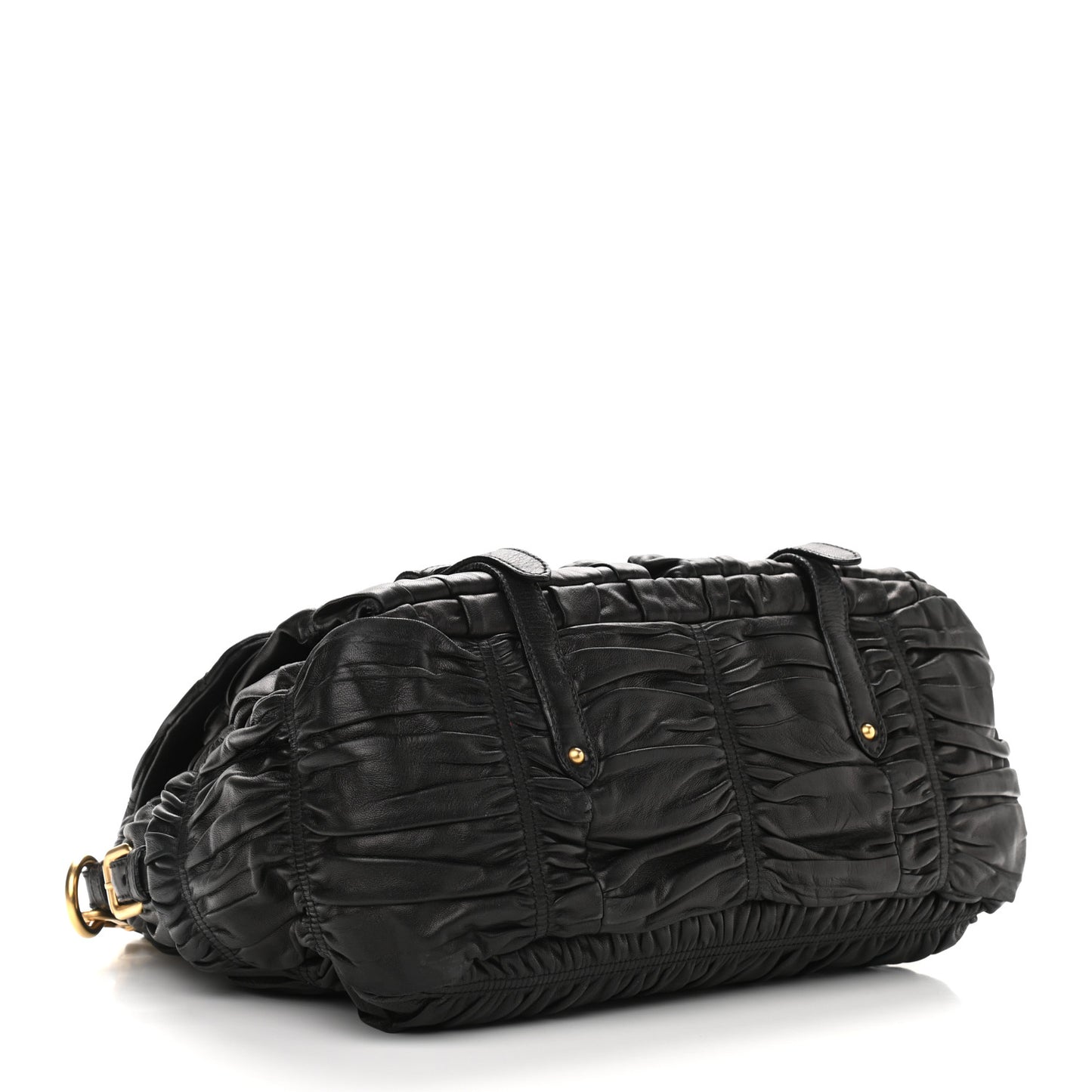 Nappa Gaufre Messenger Tote Black