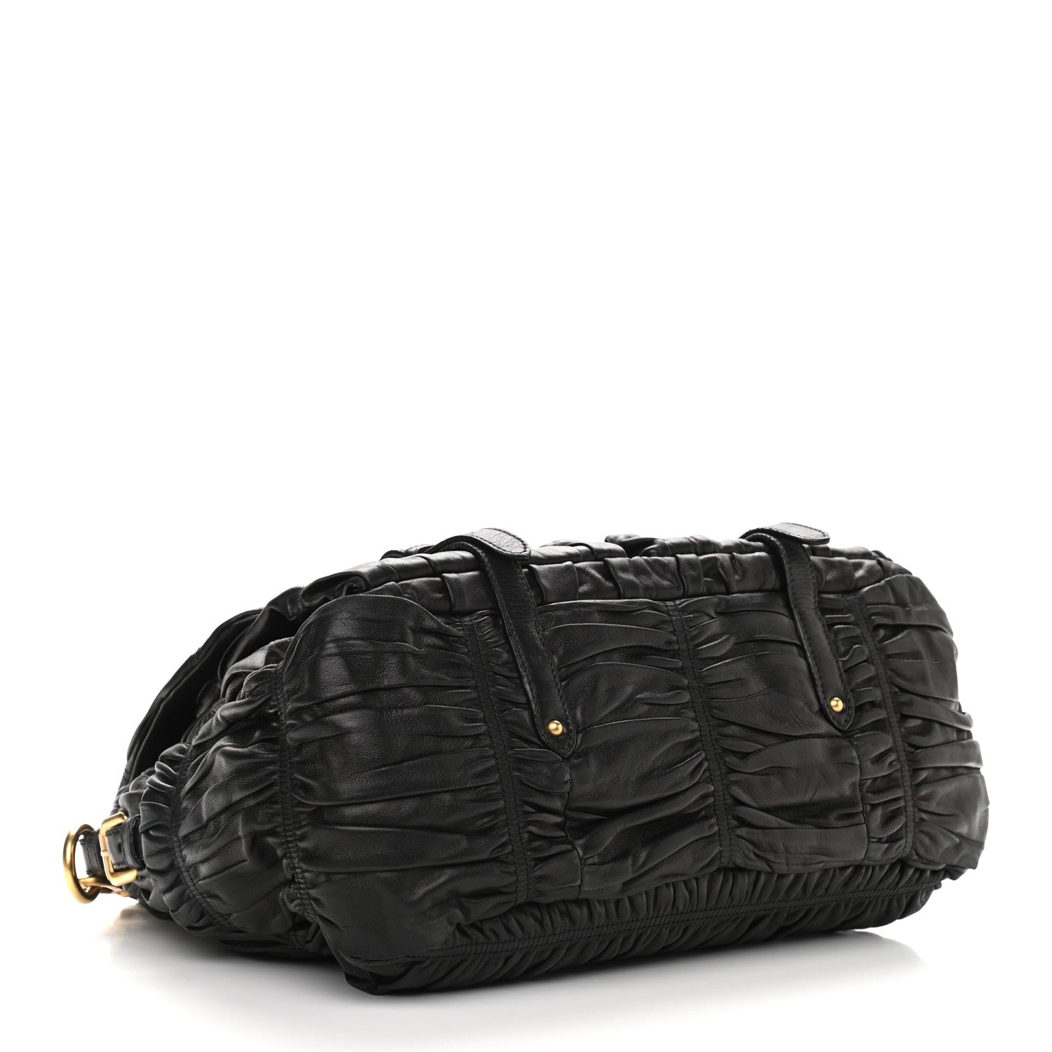 Prada Nappa Gaufre Messenger Tote Black 4 of 12