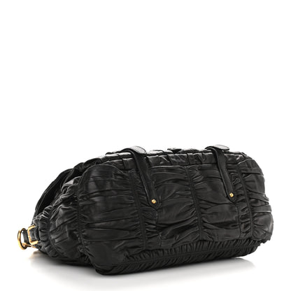 Prada Nappa Gaufre Messenger Tote Black 4 of 12
