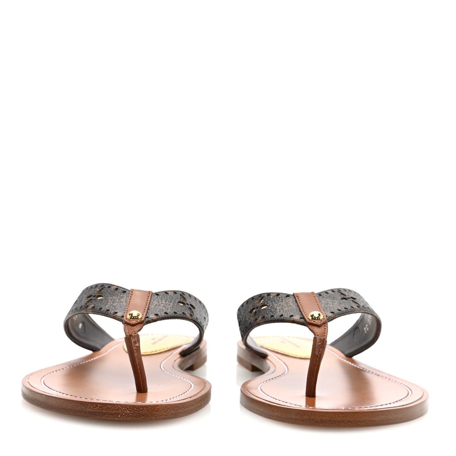 Louis Vuitton Monogram Sunny Flat Thong Sandals 37 Brown 2 of 7
