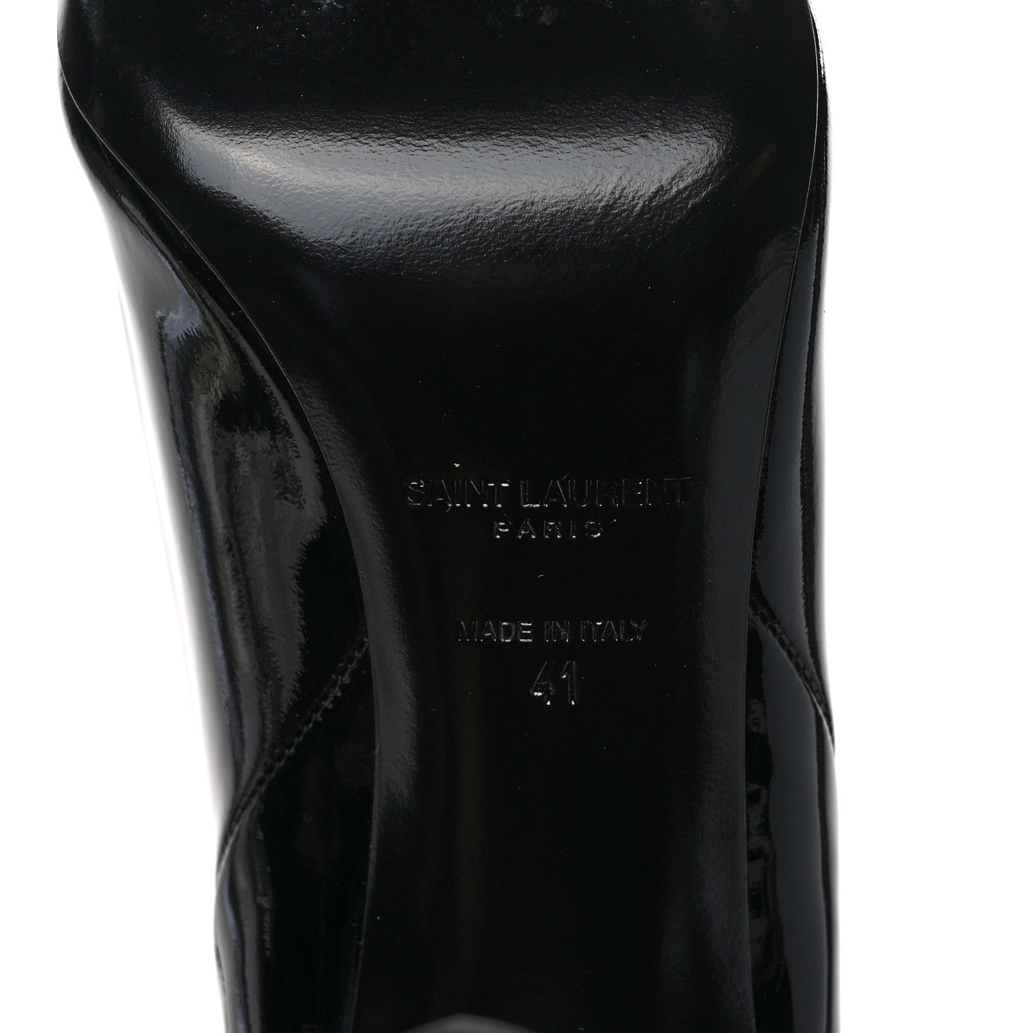 Saint Laurent Patent Over The Knee Boots 41 Black 6 of 6