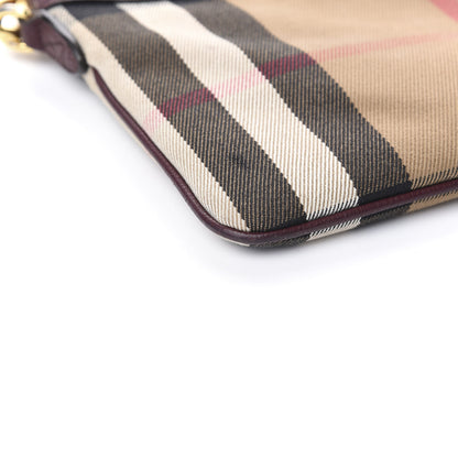 Burberry House Check Derby Peyton Crossbody Clutch Bag Mahogany Red 12 of 14