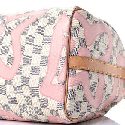 Louis Vuitton Damier Azur Tahitienne Speedy Bandouliere 30 Rose Ballerine 18 of 22