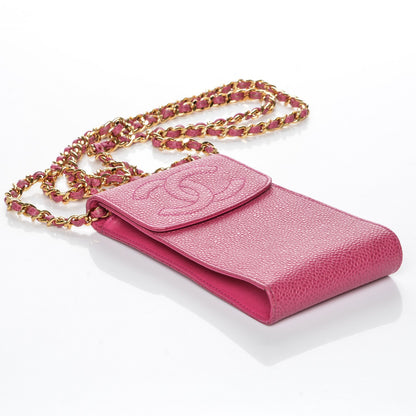 Chanel Caviar Cell Phone Crossbody Bag Pink 4 of 9