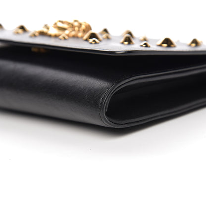 Versace Vitello Studded Palazzo Medusa Evening Clutch Bag Black 13 of 16
