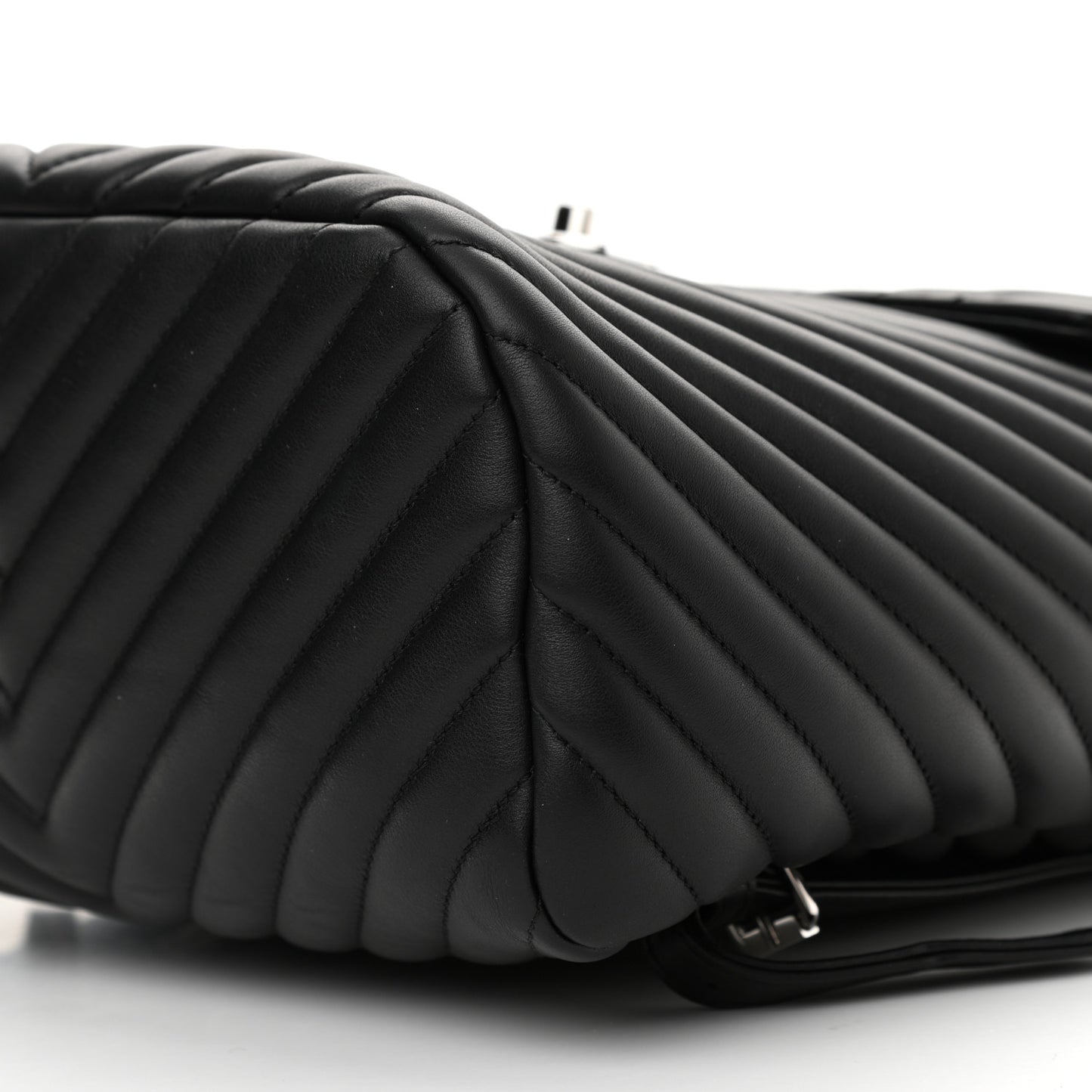 Calfskin Chevron Quilted Large Urban Spirit Backpack Black