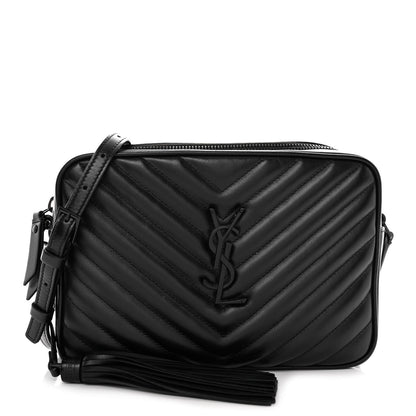 Saint Laurent Calfskin Matelasse Monogram Monochrome Lou Camera Bag Black 1 of 10