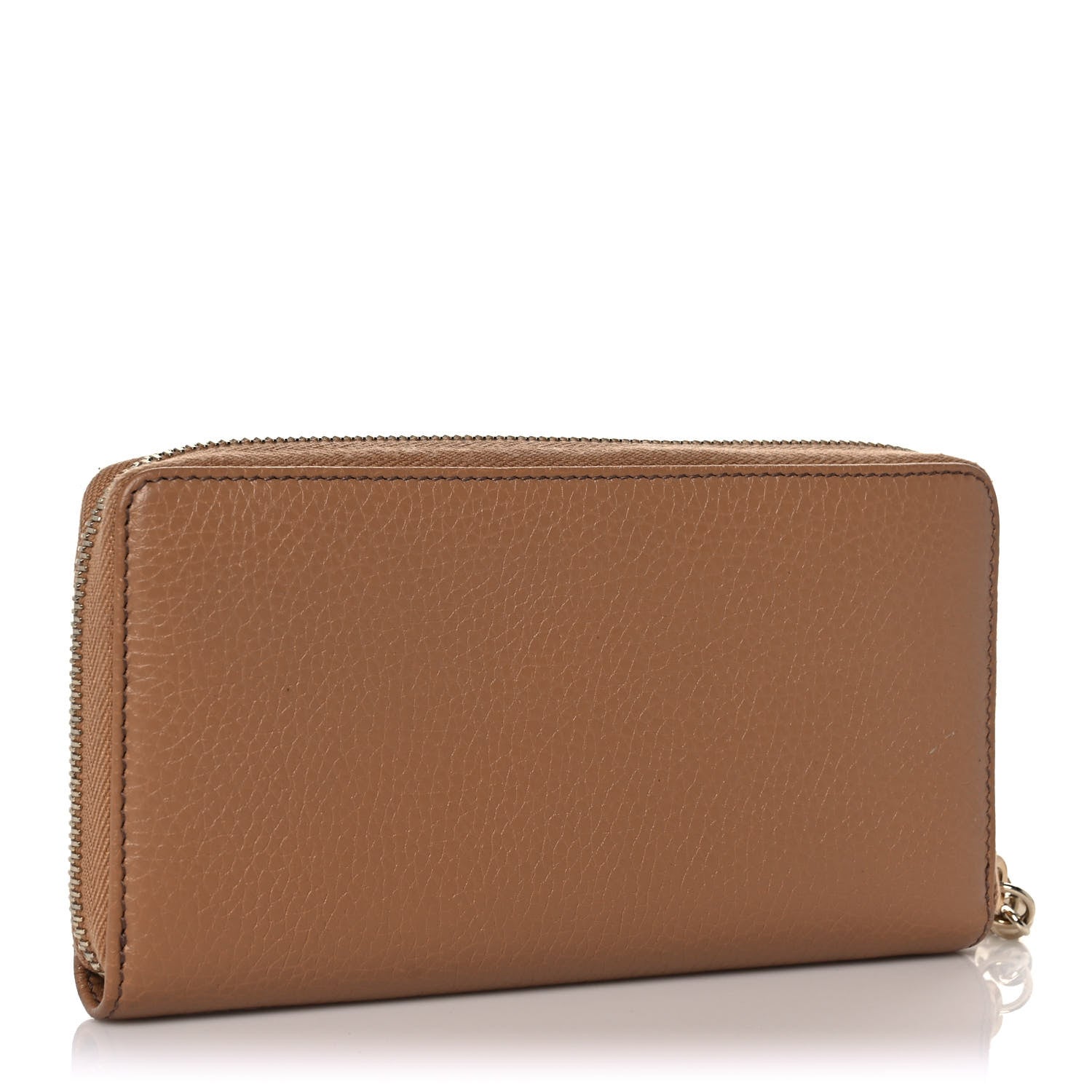 Gucci Pebbled Calfskin Soho Zip Around Wallet Camelia 3 of 9