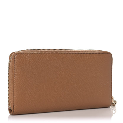 Gucci Pebbled Calfskin Soho Zip Around Wallet Camelia 3 of 9