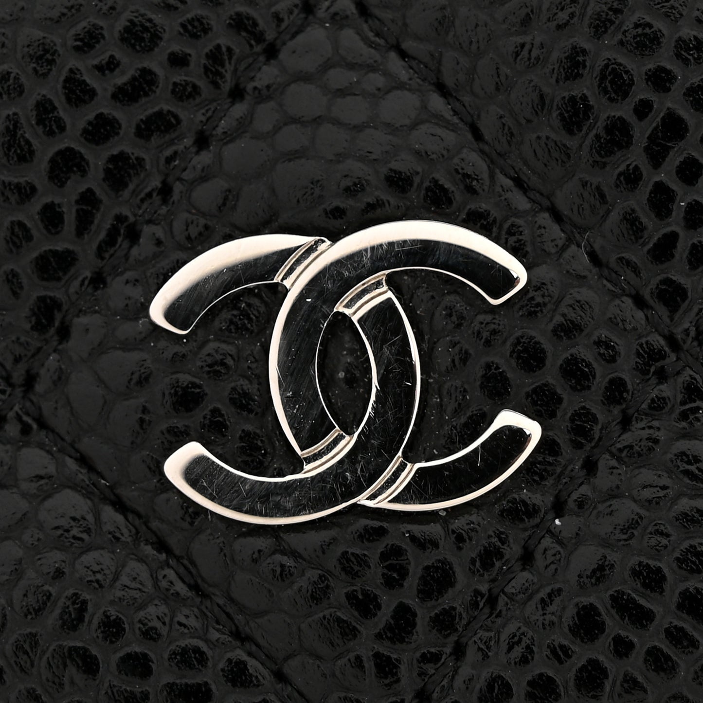 Caviar Quilted Flap Card Holder Black