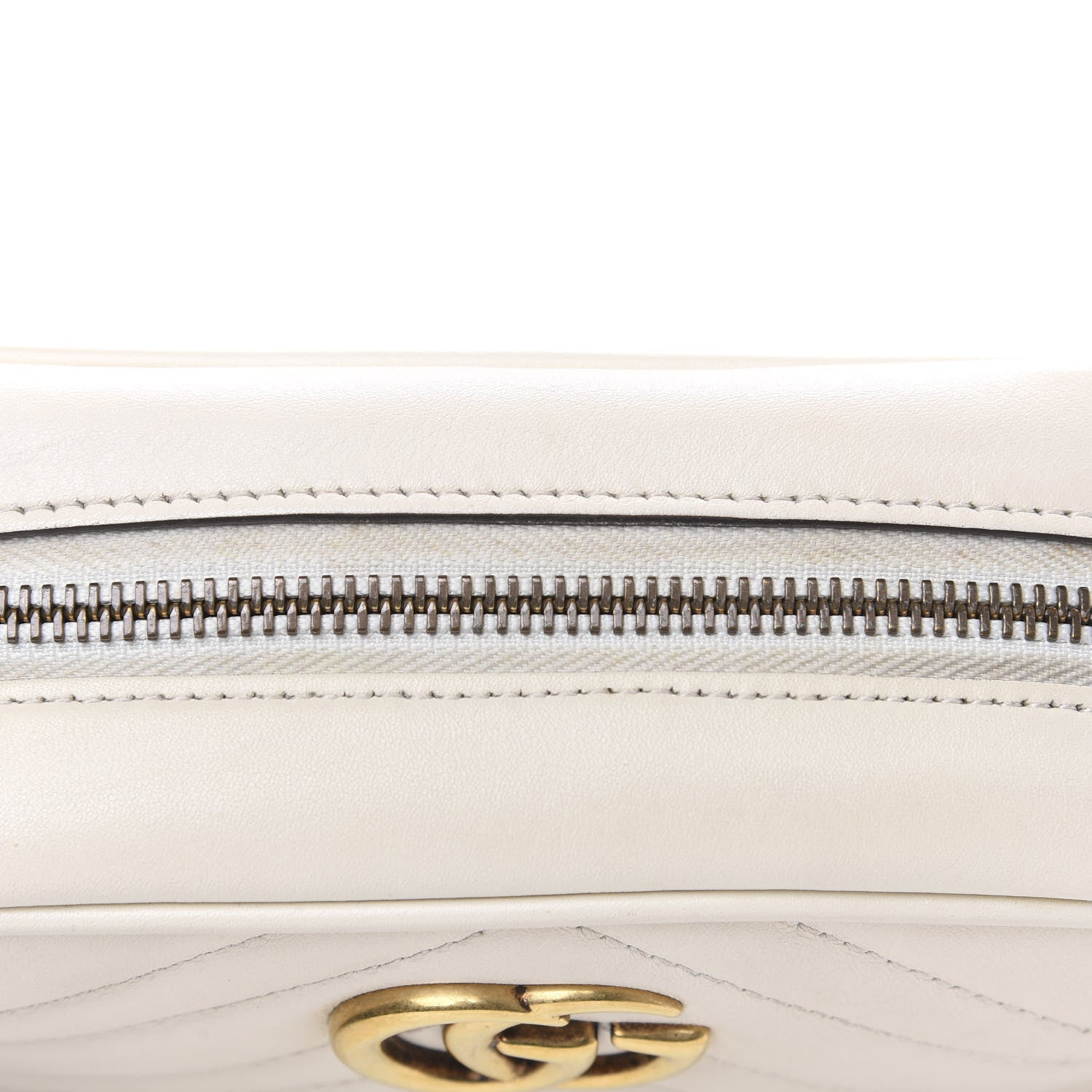 Gucci Calfskin Matelasse Mini GG Marmont Chain Shoulder Bag White 14 of 16