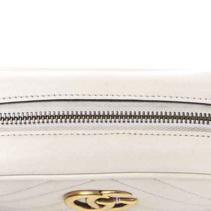 Gucci Calfskin Matelasse Mini GG Marmont Chain Shoulder Bag White 14 of 16