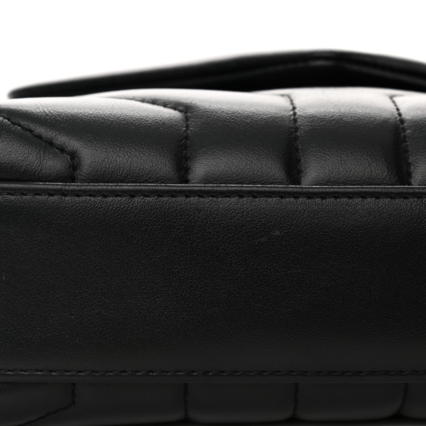 Calfskin Y Quilted Monogram Monochrome Toy Loulou Crossbody Bag Black