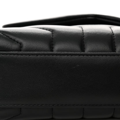 Saint Laurent Calfskin Y Quilted Monogram Monochrome Toy Loulou Crossbody Bag Black 13 of 15