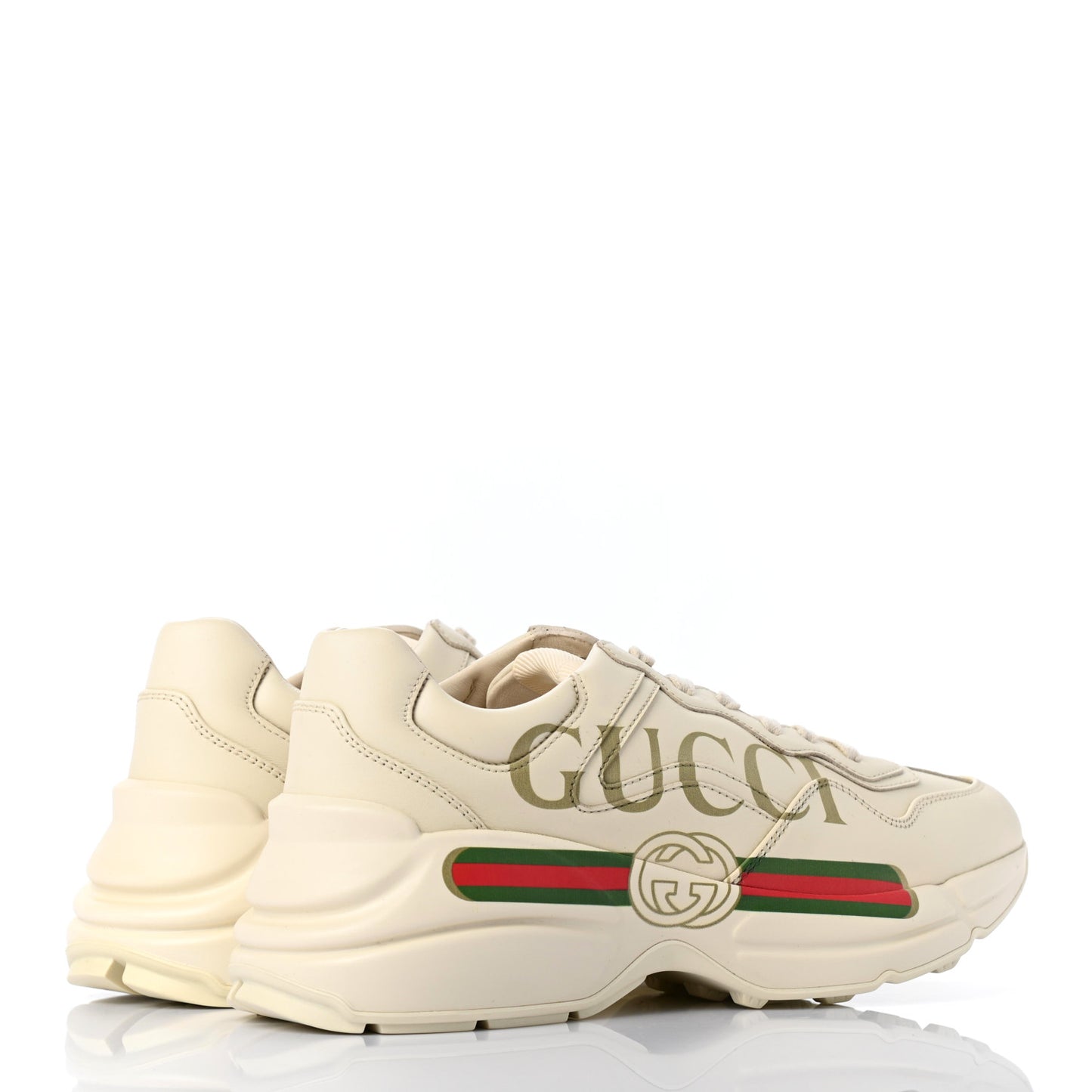 Calfskin Logo Womens Rhyton Sneakers 37 Ivory