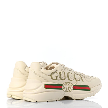 Gucci Calfskin Logo Womens Rhyton Sneakers 37 Ivory 4 of 11