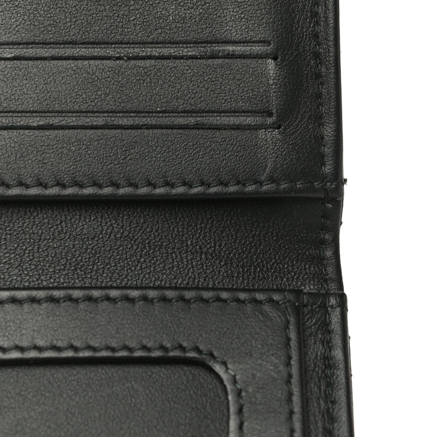 Crumpled Calfskin Quilted Card Holder Wallet So Black