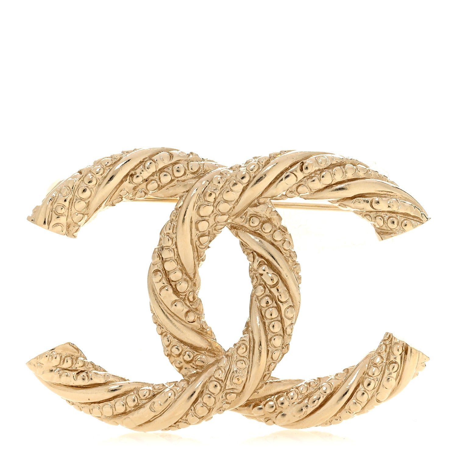 Chanel Twisted CC Brooch Light Gold 1 of 3