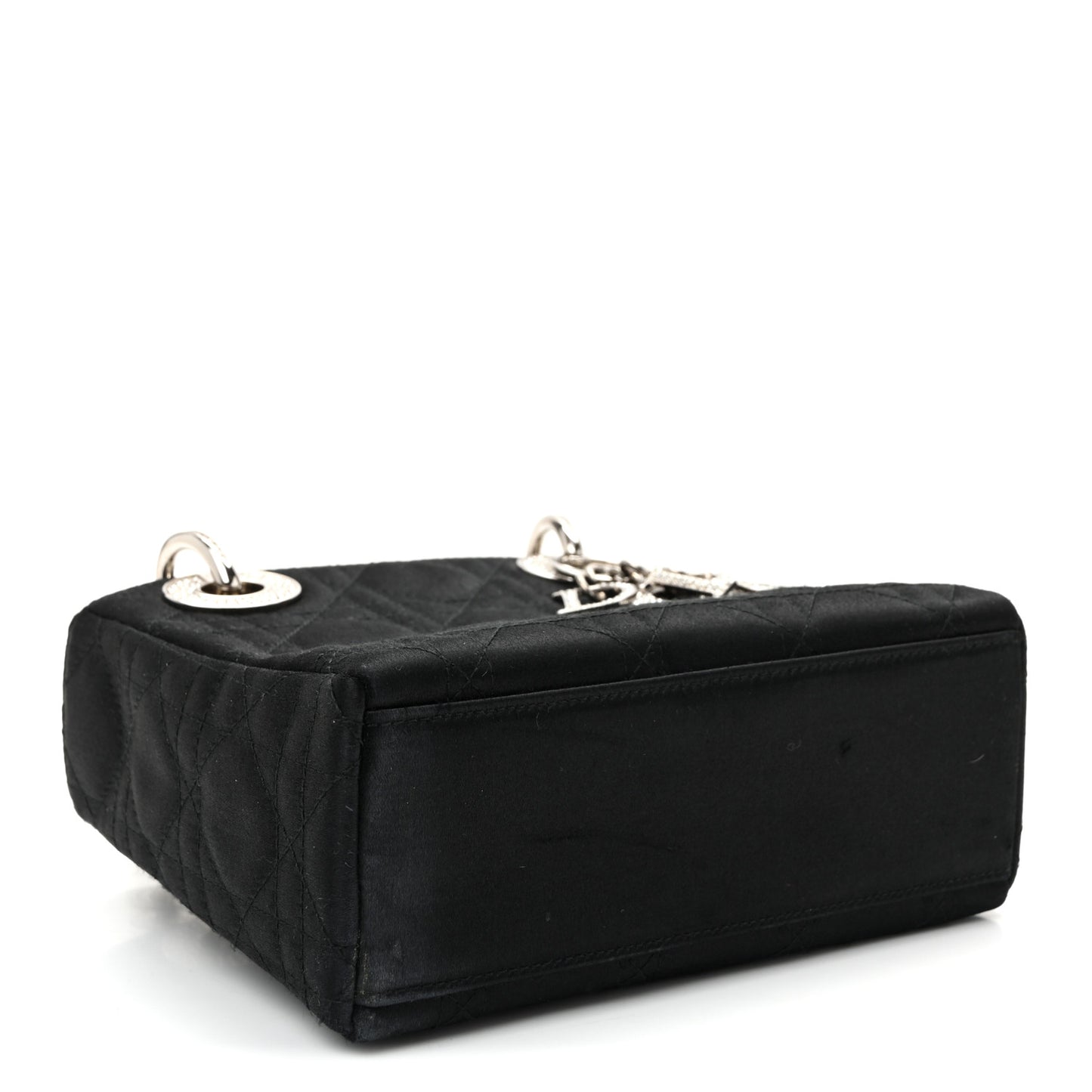 Satin Swarovski Crystal Acrylic PVC Cannage Mini Lady Dior Black