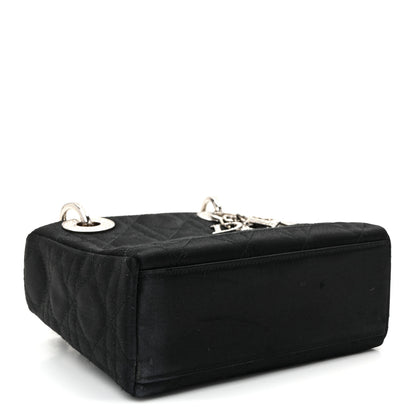 Christian Dior Satin Swarovski Crystal Acrylic PVC Cannage Mini Lady Dior Black 4 of 11