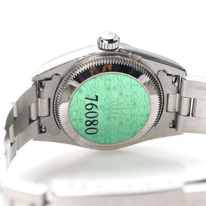 Rolex Stainless Steel 24mm Oyster Perpetual Watch Black 76080 4 of 8