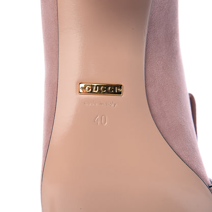 Gucci Kid Scamosciato GG Marmont Fringe 50mm Loafer Pumps 40 Crystal Pink 8 of 10