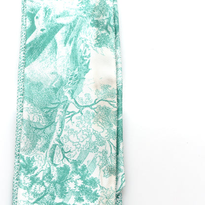 Christian Dior Silk Toile De Jouy Mitzah Scarf Green 5 of 5