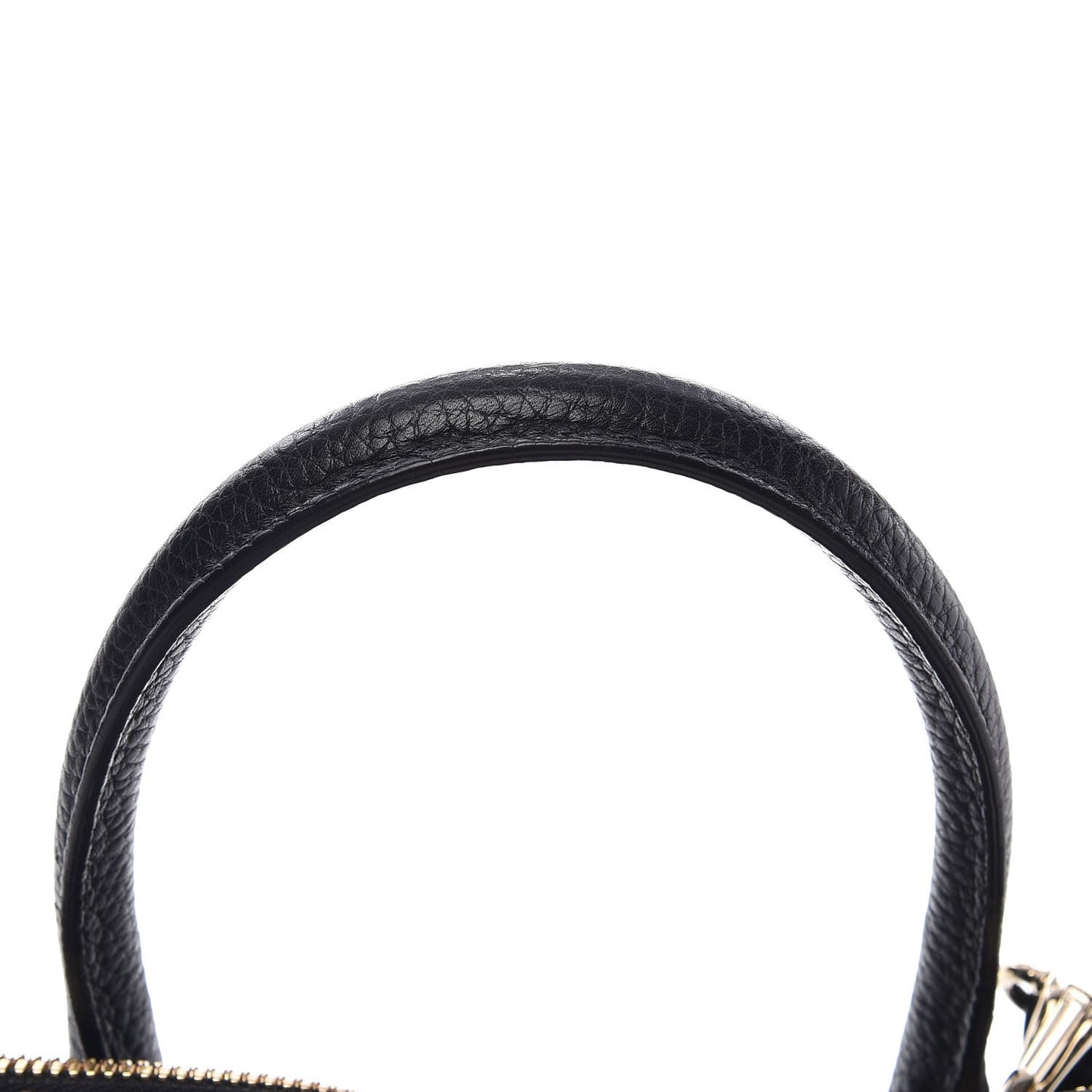 London Grainy Calfskin Small Greenwood Bowling Bag Black