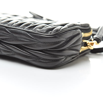 Miu Miu Nappa Matelasse Double Zip Pochette Clutch Black 10 of 11
