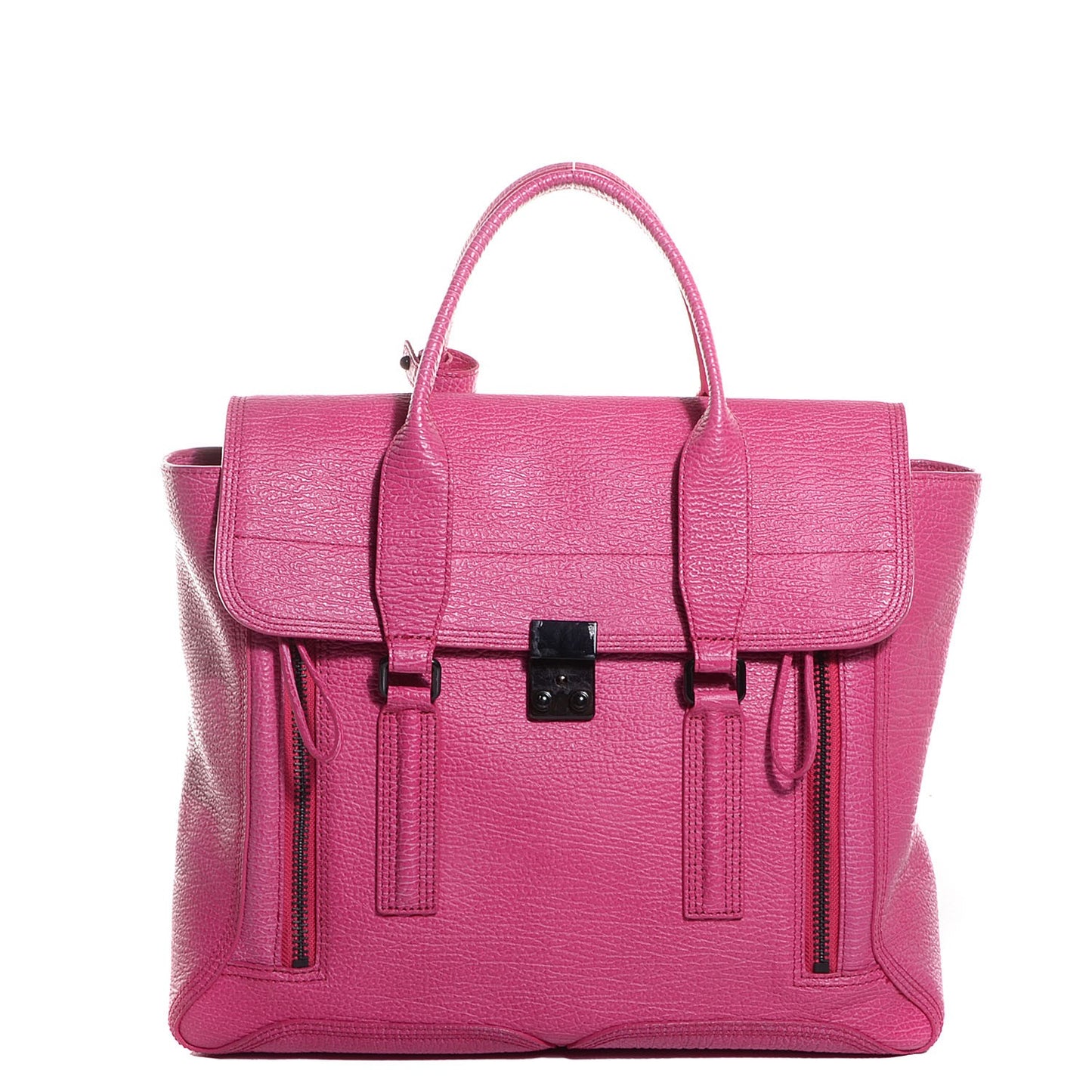 3.1 Leather Medium Pashli Satchel Fuchsia