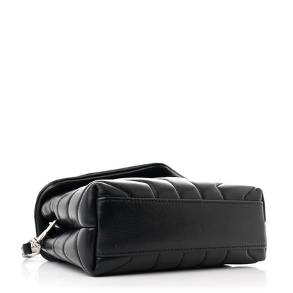 Saint Laurent Calfskin Y Quilted Monogram Toy Loulou Crossbody Bag Black 4 of 11