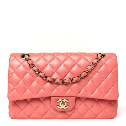 Chanel Iridescent Lambskin Quilted Medium Double Flap Pink 1 of 9