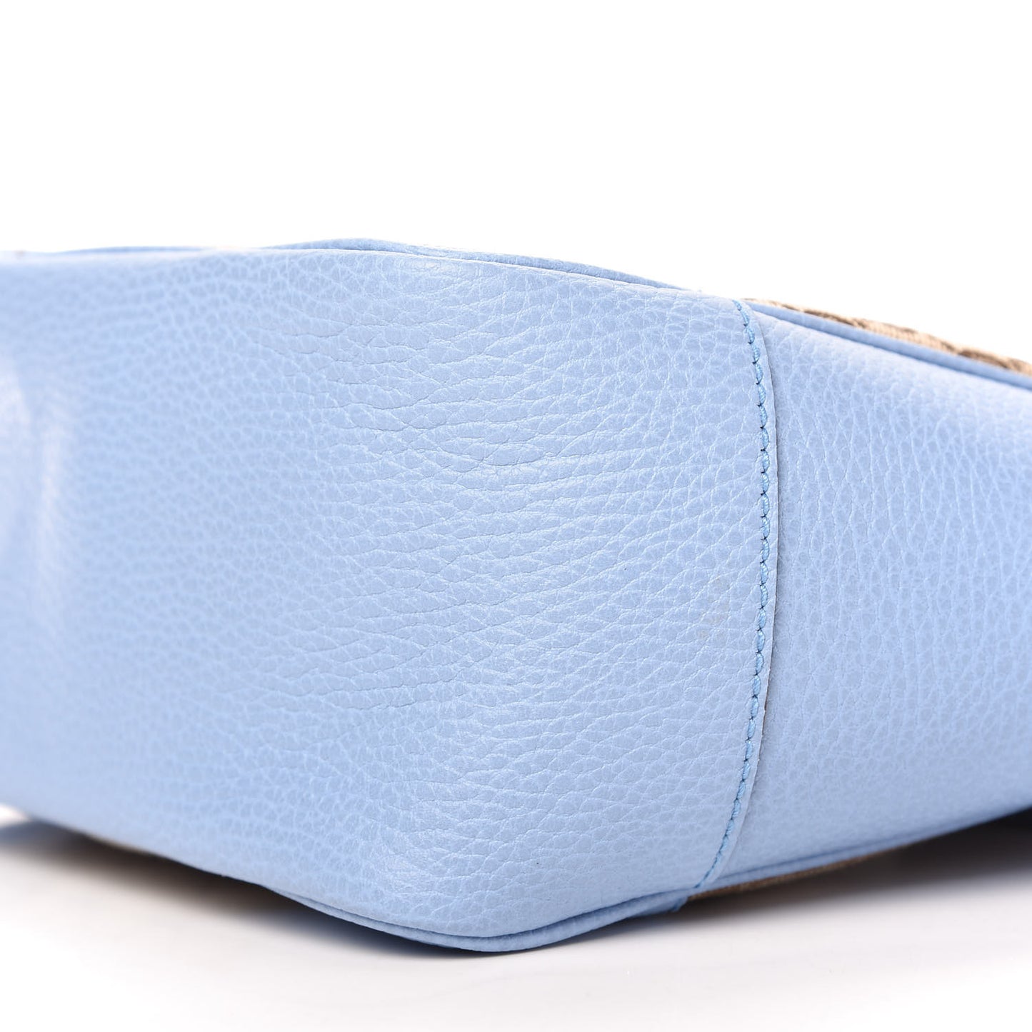 Monogram Dollar Calfskin Small Bree Tote Beige Ebony Mineral Blue