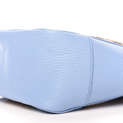 Gucci Monogram Dollar Calfskin Small Bree Tote Beige Ebony Mineral Blue 7 of 10