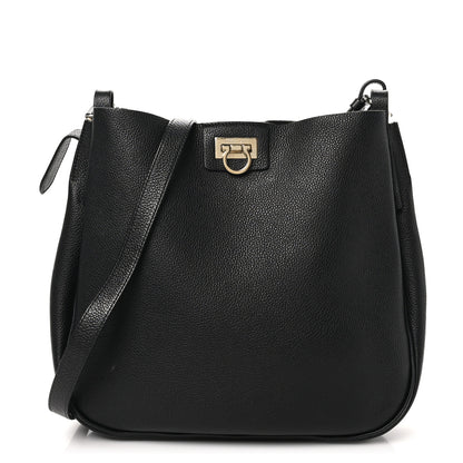 Salvatore Ferragamo Calfskin Reverse Hobo Black 1 of 10