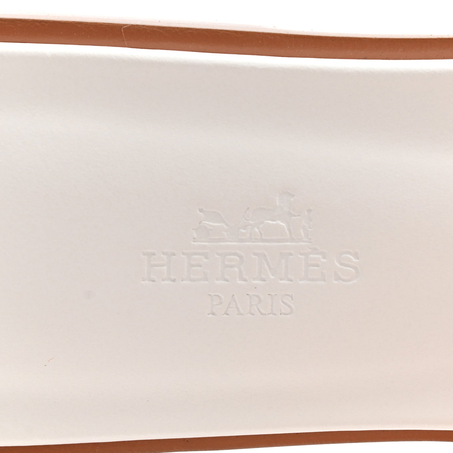 Hermes Box Calfskin Oran Sandals 37 White 5 of 8