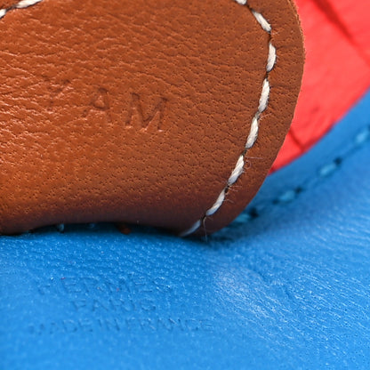 Hermes Milo Lambskin Grigri Rodeo Horse Bag Charm PM Blue Zanzibar Rose Texas Gold 3 of 3