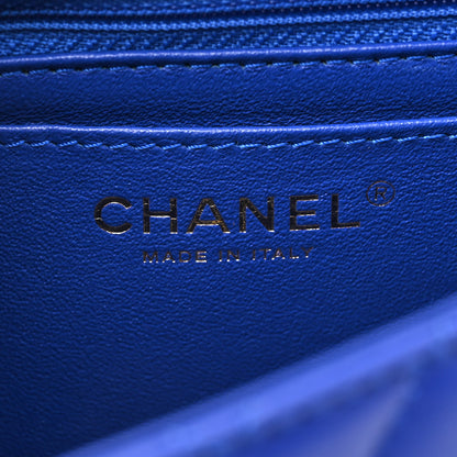 Chanel Lambskin Chevron Quilted Mini Rectangular Flap Blue 6 of 11