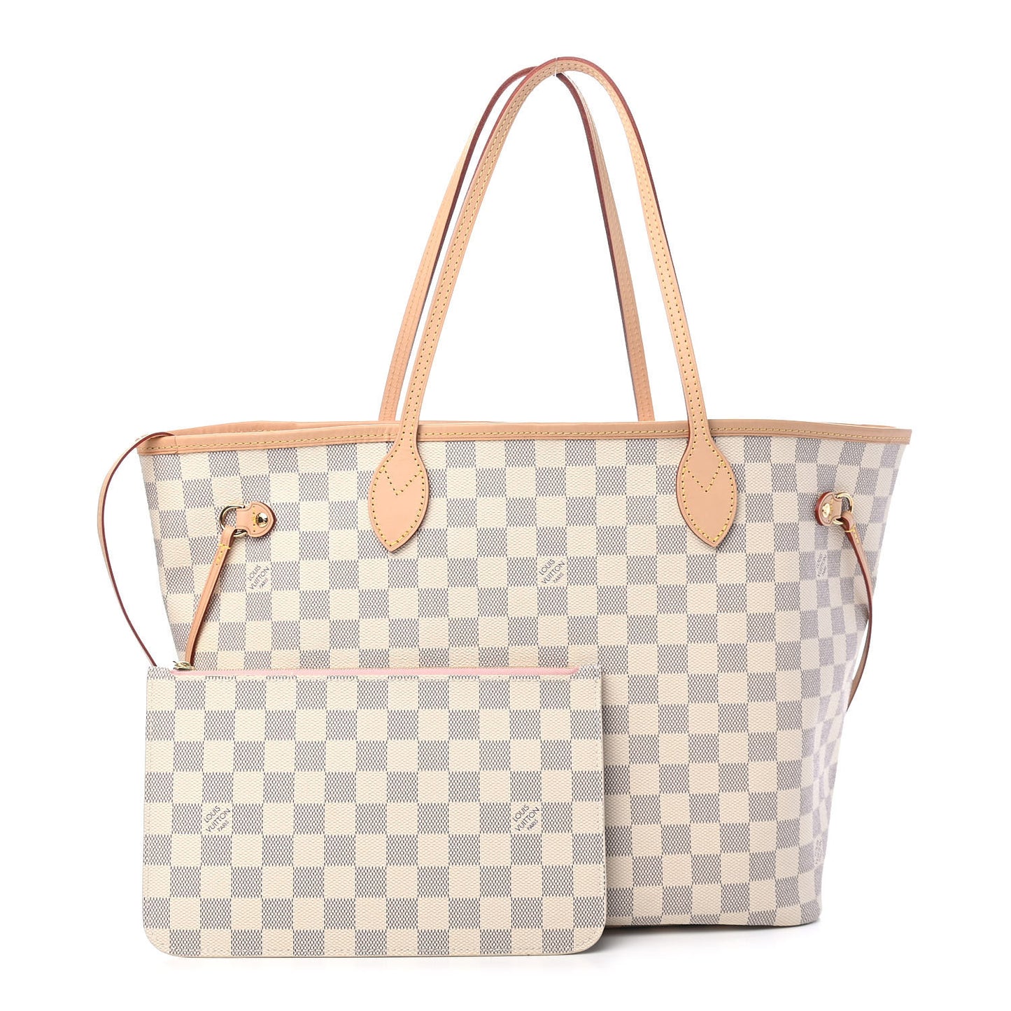 Damier Azur Neo Neverfull MM Rose Ballerine