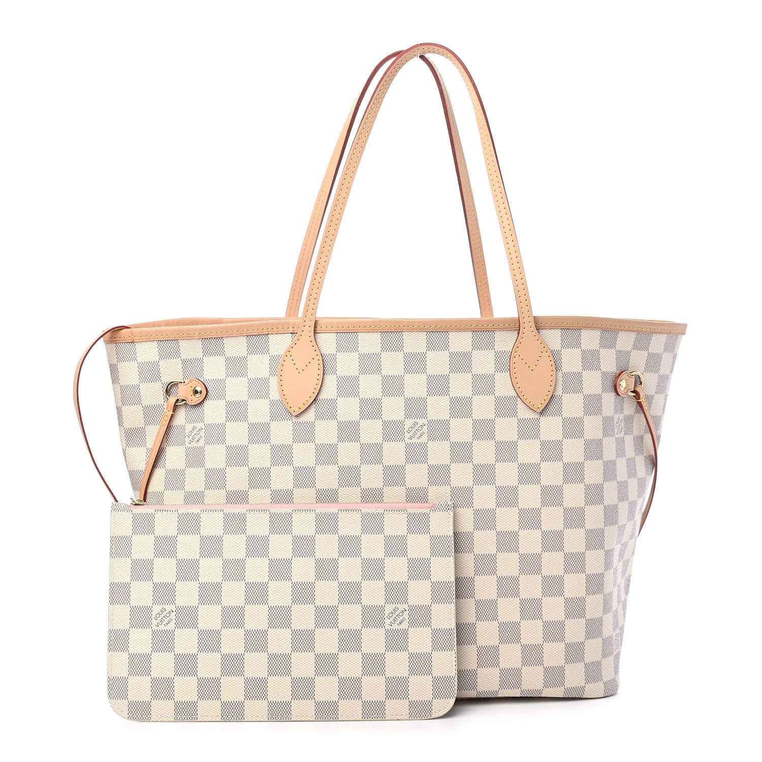 Louis Vuitton Damier Azur Neo Neverfull MM Rose Ballerine 1 of 9