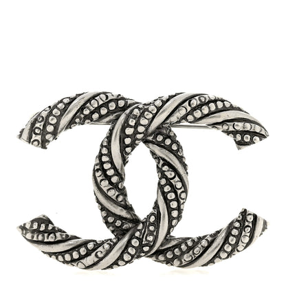 Chanel Ruthenium Twisted CC Brooch 1 of 3