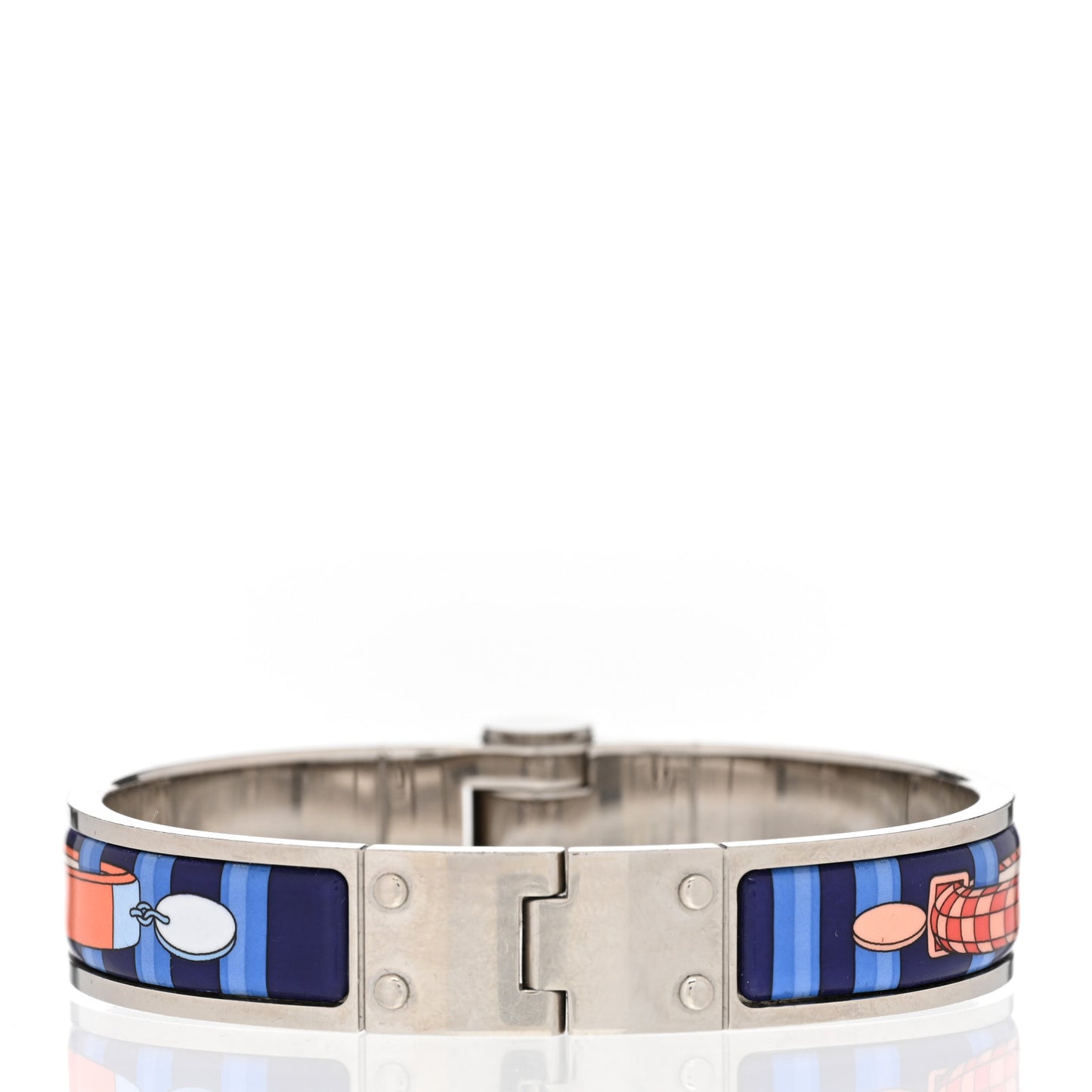 Enamel Printed Narrow Colliers De Chiens Hinged Bracelet S
