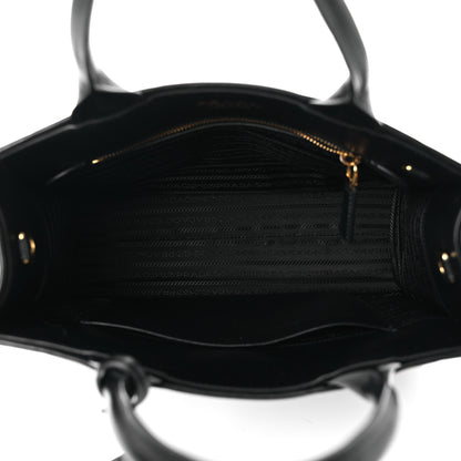 Prada Soft Calfskin Triangolo Symbole Embossed Small Tote Black 5 of 9