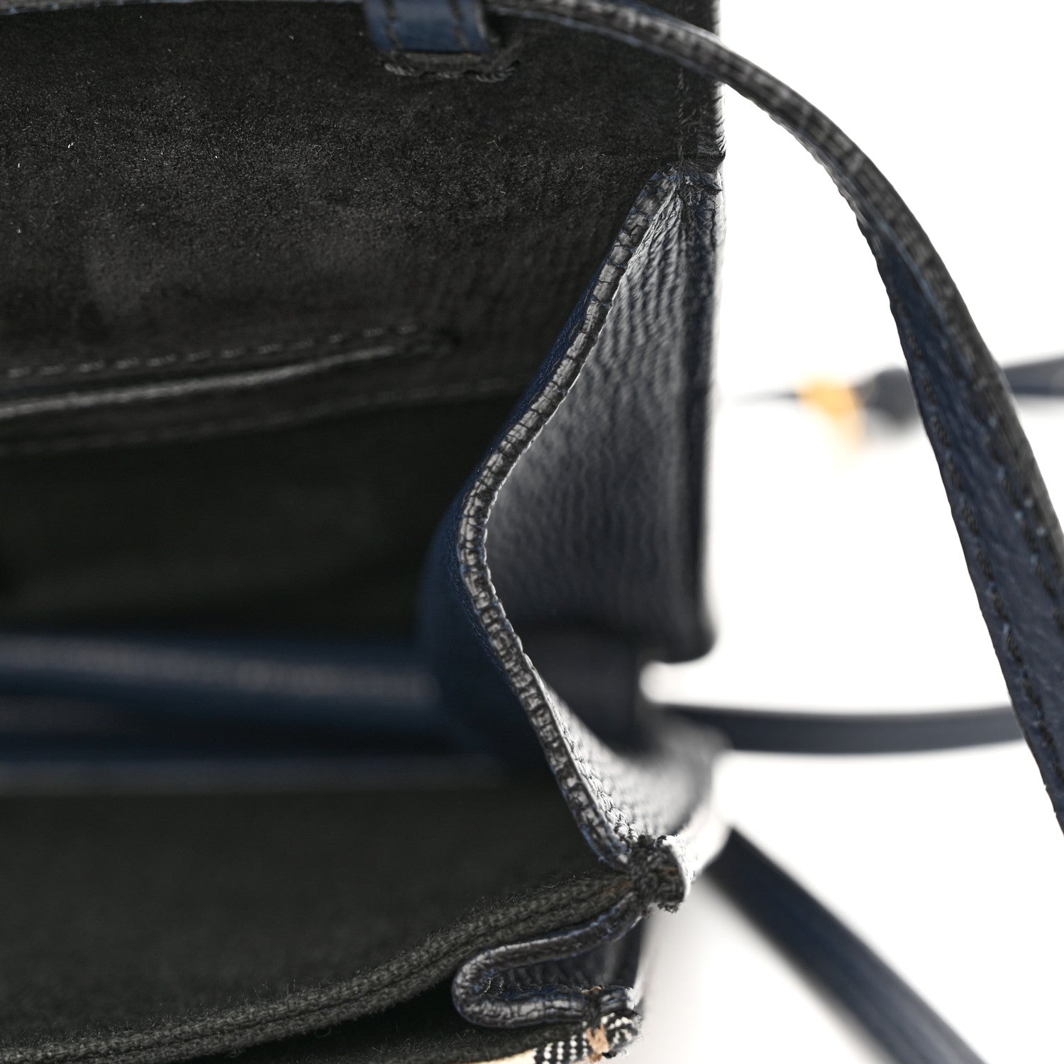 Burberry Derby Calfskin House Check Baby Macken Crossbody Bag Navy 10 of 12