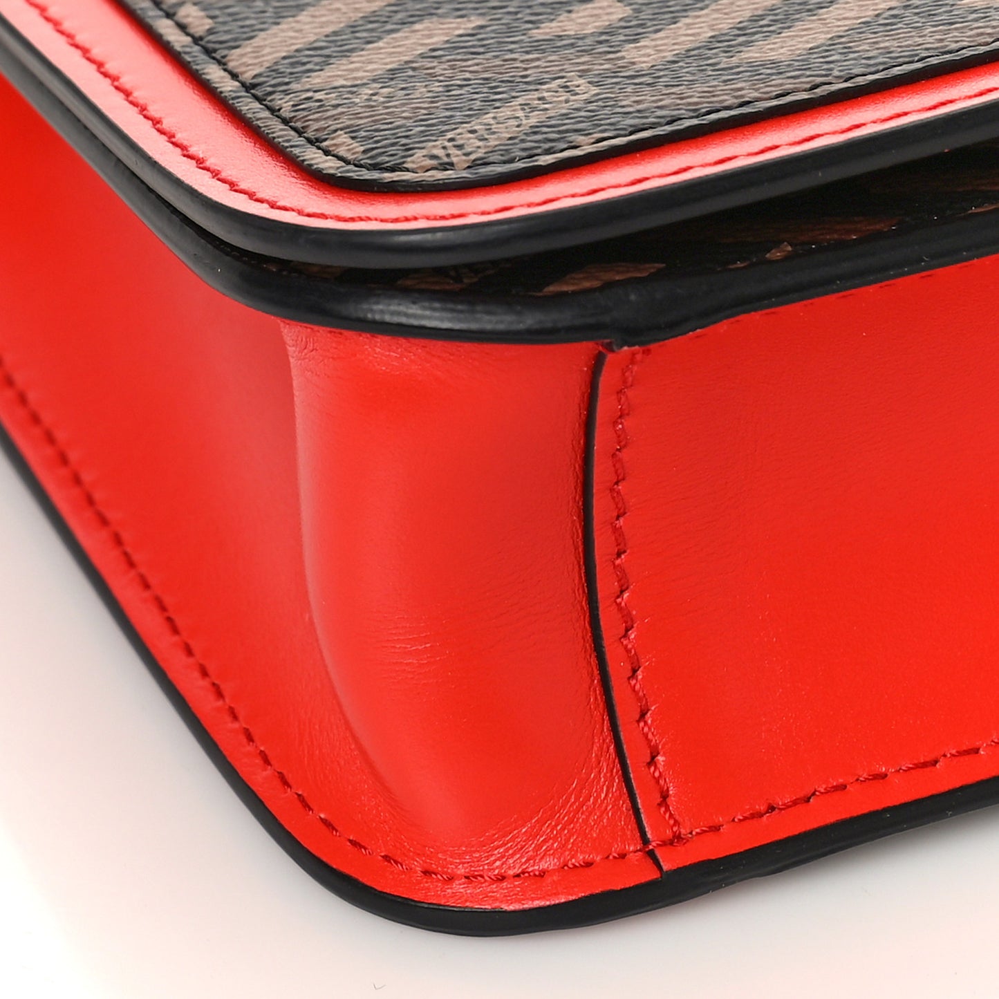 Coated Canvas Virtus La Greca Signature Shoulder Bag Red