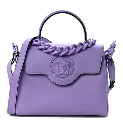 Versace Calfskin Medium La Medusa Top Handle Handbag Lilac 1 of 8