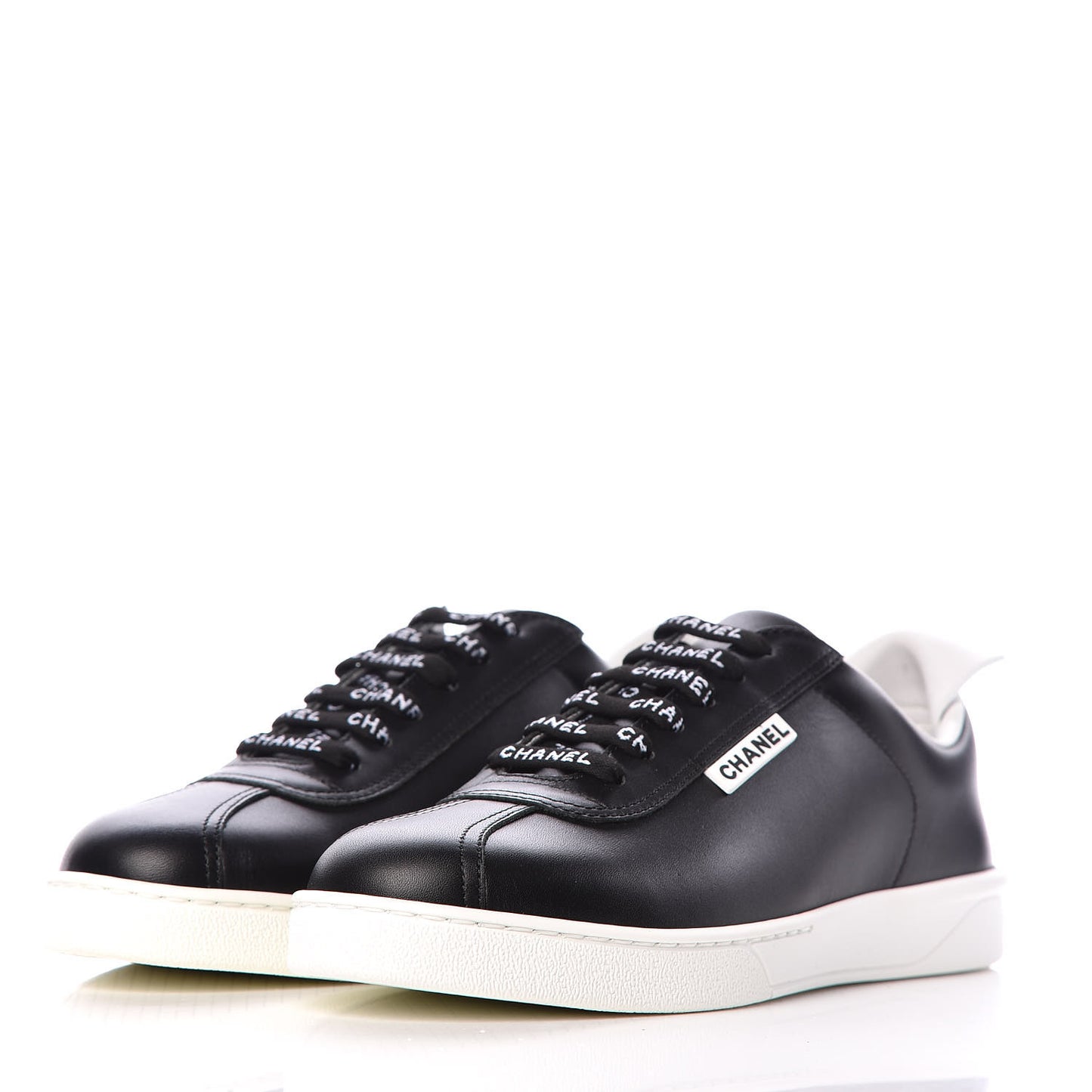 Calfskin CC Womens Sneakers 38.5 Black