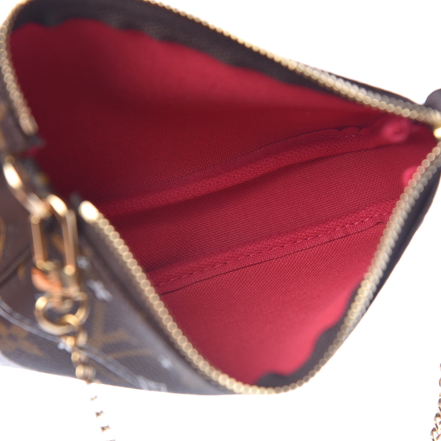 Louis Vuitton Monogram 2019 Christmas Animation Mini Courchevel Pochette Accessories Fuchsia 5 of 8