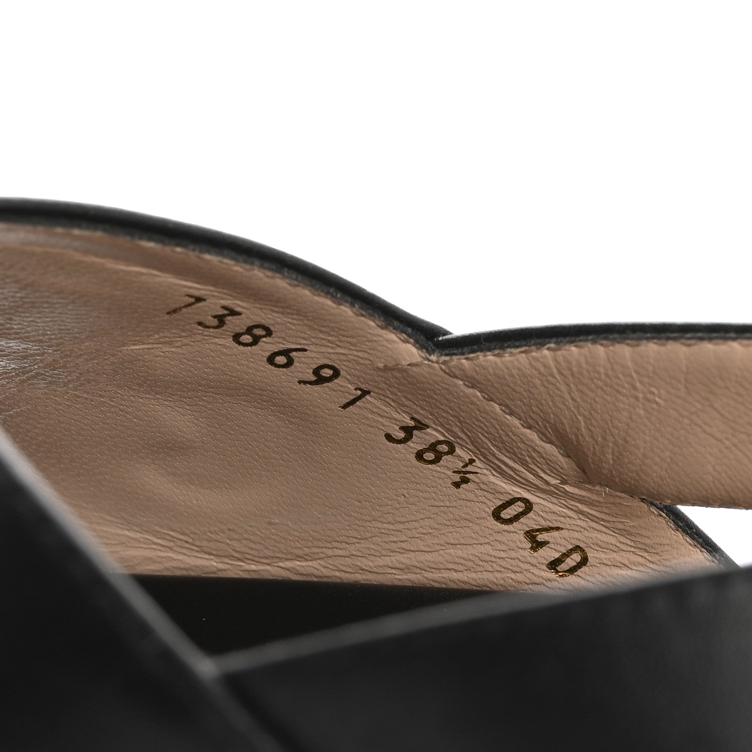 Gucci Logo Calfskin Slingback Sandals 38.5 Black 9 of 10