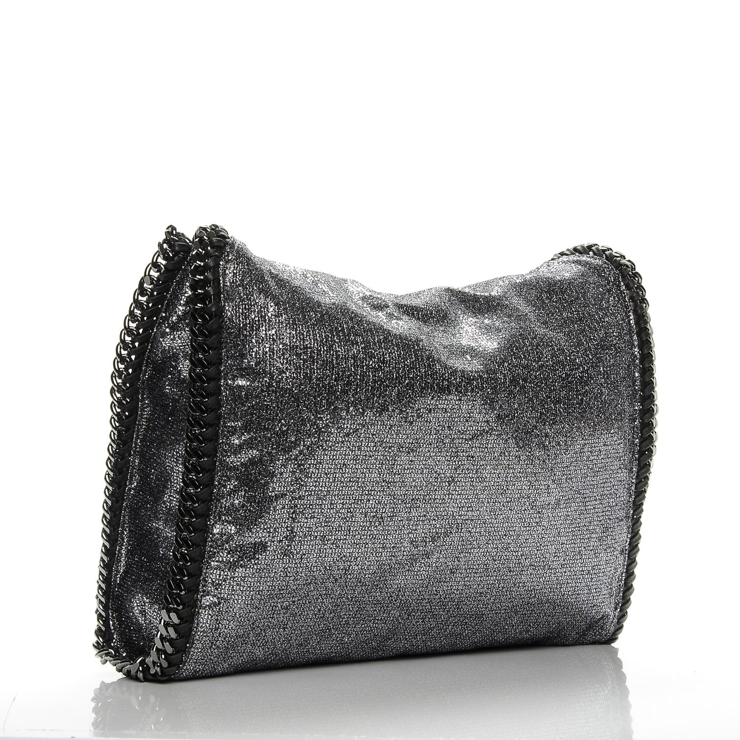 Metallic Glitter Small Falabella Tote Silver